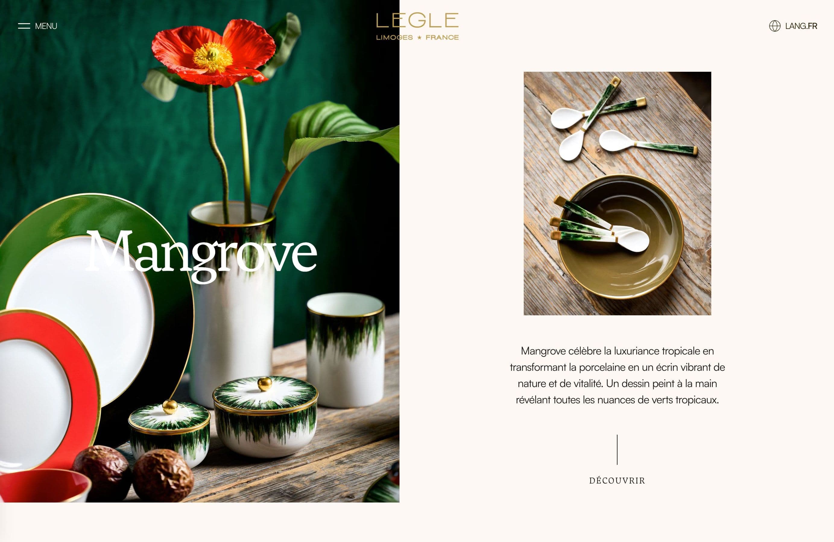 Legle Porcelaine : ouverture de la collection Mangrove