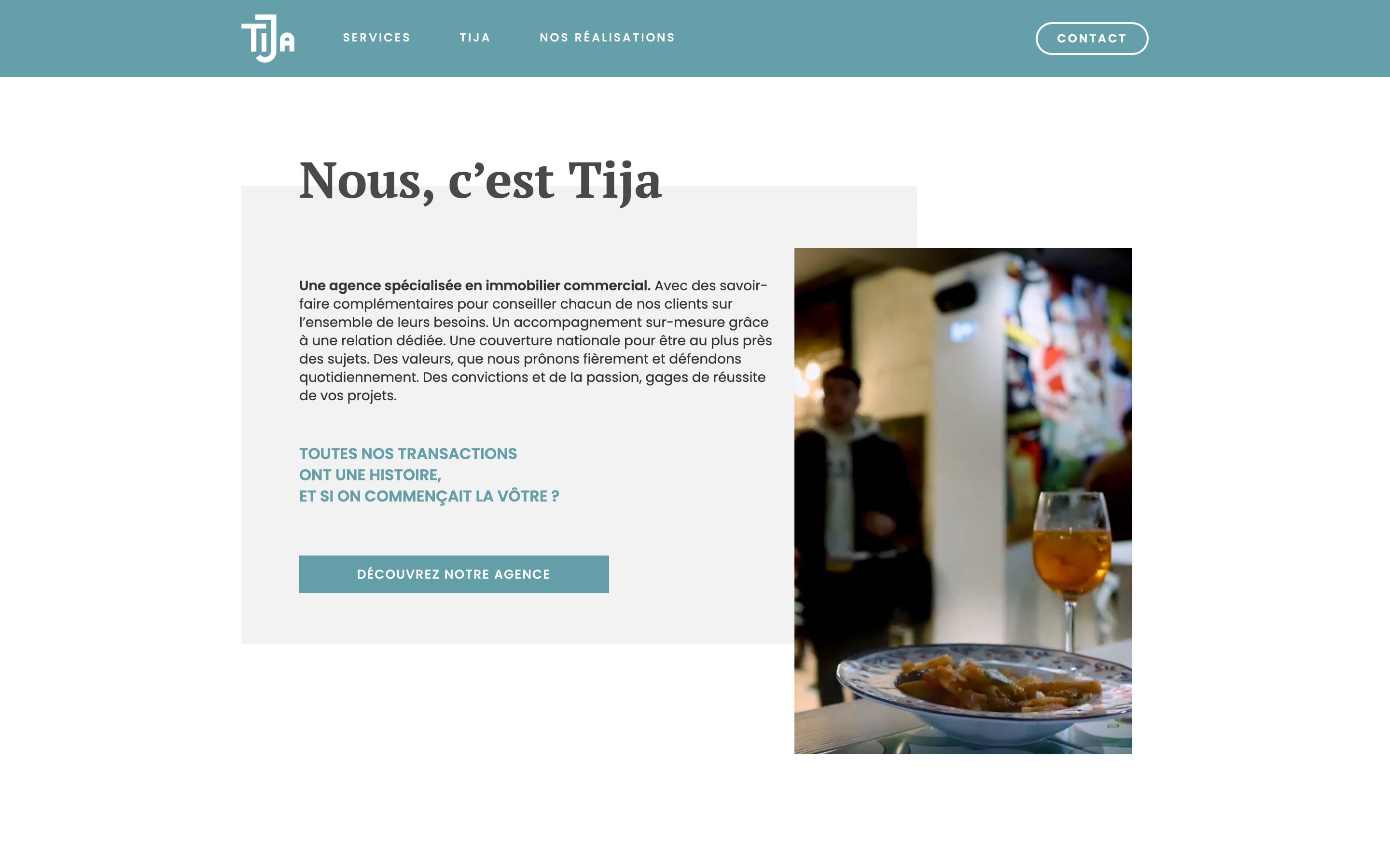 Tija Immobilier : page d'accueil, présentation de l'agence