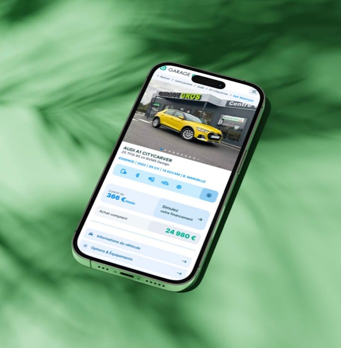 Garage Gros : le site sur mobile