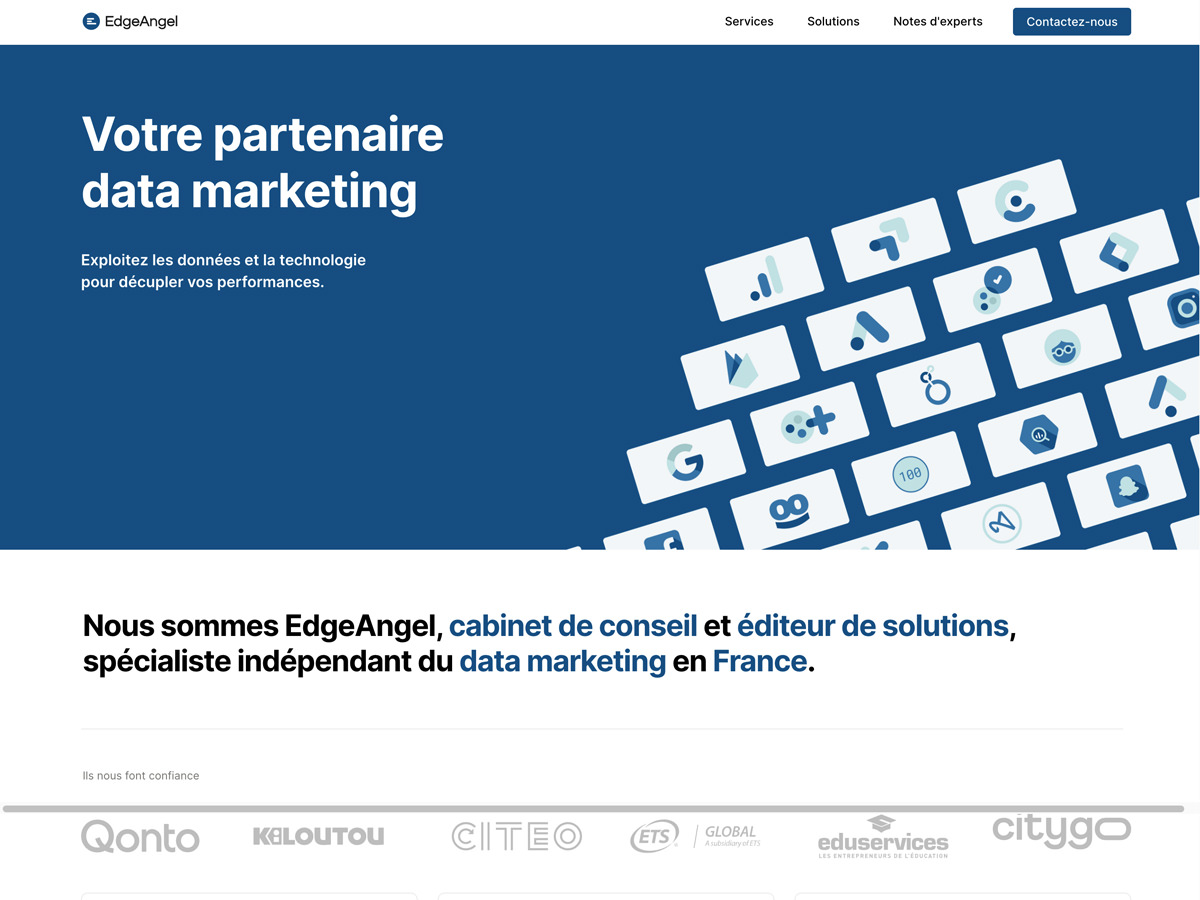 Ancien site EdgeAngel - Page d'accueil