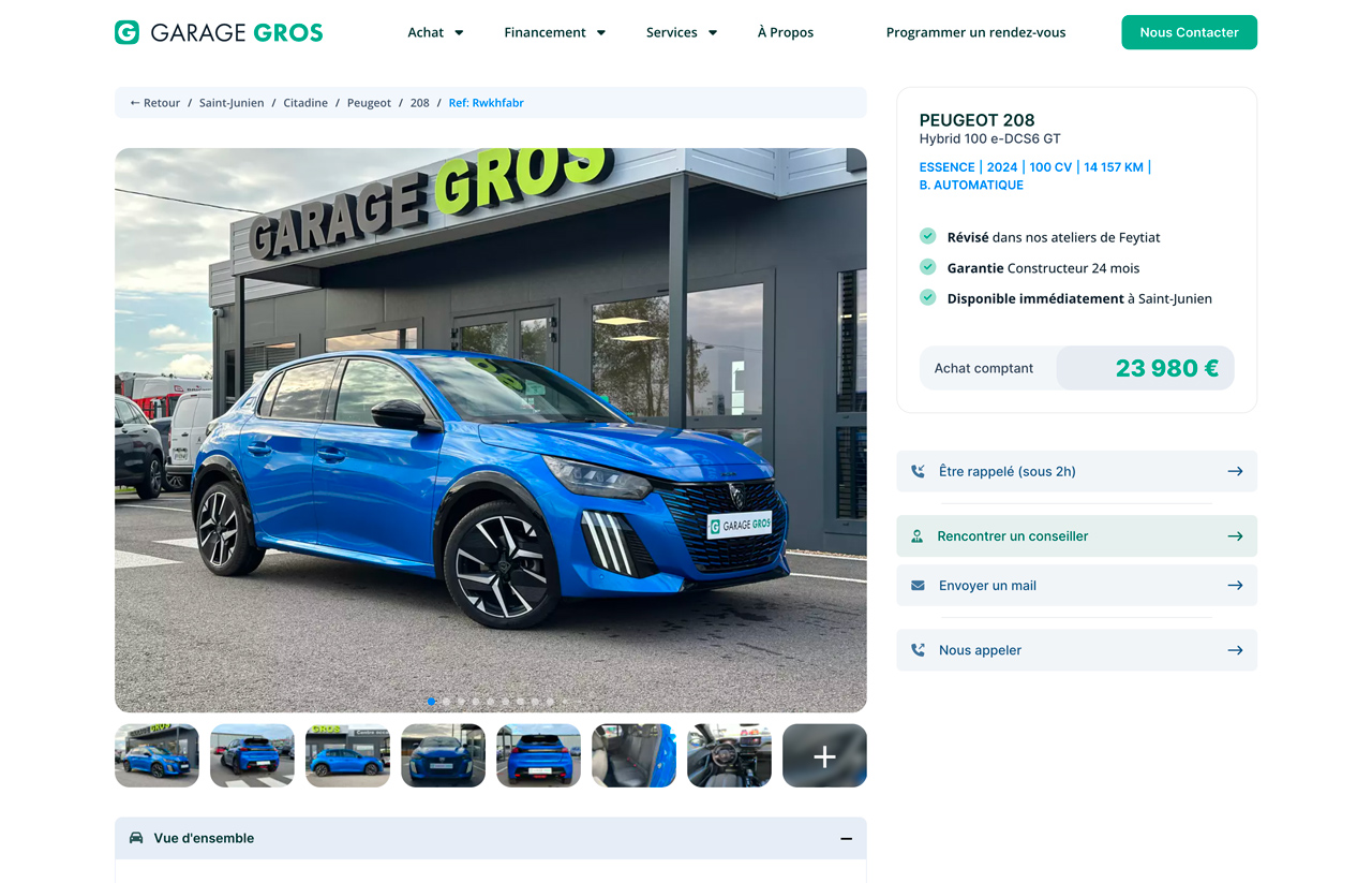 Site Web Garage Gros